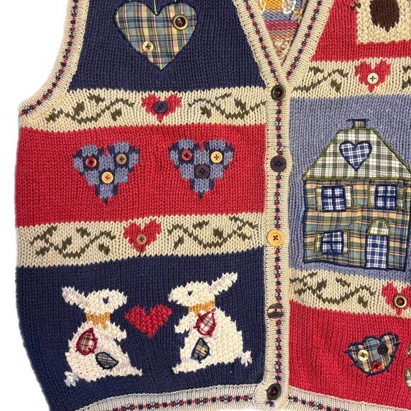 Multi coloured vintage knit vest (large) - Picture 3 of 6